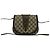 Gucci Old GG Logo Muster Leder Mini Schultertasche Braun