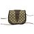 Bolso de hombro de cuero Gucci Vintage GG Pattern Logo Castaño