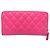 Cartera larga de piel de becerro granulada rosa Chanel - vista 2