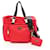 Saffiano Sac à main Prada Re-Nylon Pet Bag Noir Rouge