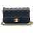 Borsa a Spalla Chanel Mini Matelassé 20 Camellia Chain Nero