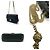 Borsa a Spalla Chanel Mini Matelassé 20 Camellia Chain Nero - vista 4