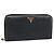 PRADA Long Wallet Leather Black Gold Auth bs36598 Nero D'oro