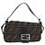 FENDI Zucca Canvas Mamma Baguette Borsa a Spalla Marrone Nero Auth 192460M