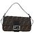 FENDI Zucca Canvas Mamma Baguette Borsa a Spalla Marrone Nero Auth 192460M - vista 2