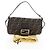 FENDI Zucca Canvas Mamma Baguette Borsa a Spalla Marrone Nero Auth 192460M - vista 28