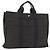 Hermès HERMES Her LineMM Hand Bag Canvas Gray Silver Auth 192552 Marrone Argento