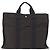 Hermès HERMES Her LineMM Hand Bag Canvas Gray Silver Auth 192552 Marrone Argento - vista 3