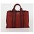 Hermès Borsa HERMES Canvas 2 Set Rosso Nero Auth bs36352 - vista 11