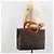 Céline Borsa CELINE Macadam Canvas PVC Pelle Marrone Oro Auth 194691 D'oro - vista 22