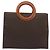 Céline Borsa CELINE Macadam Canvas PVC Pelle Marrone Oro Auth 194691 D'oro - vista 3