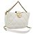 CHANEL Borsa a Spalla Matelasse con Catena in Pelle di Agnello 2way White Gold CC Auth 193428SAM Bianco D'oro