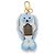 LOUIS VUITTON Portachiavi LV Seal Bag Charm Fur Light Blue M00550 LV Auth 194719M - vista 2