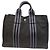 Hermès Vintage Hermes Baumwolltasche Schwarz Grau