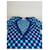 Robe en maille vintage Yves Saint Laurent Bleu Turquoise Blanc M  - vue 8