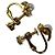 Vintage Courreges Clip-On-Ohrringe mit Perlenakzent Gold Weiß