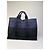 Hermès Tote in tela di cotone vintage Hermes Blu navy Nero Argento - vista 8