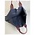 Tote in cotone vintage Hermès Navy Rust Silver Blu navy - vista 3