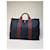 Tote in cotone vintage Hermès Navy Rust Silver Blu navy - vista 8