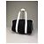 Tote Vintage Courreges in mesh con bordi in pelle Nero Bianco - vista 2