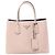 Borsa a mano Prada in pelle Saffiano doppia rosa