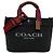 Borsa 2 vie Coach in tela nera e bordeaux Nero Bordò