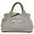 Bolsa Tote Prada Canapa em lona cinza Marrom