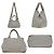 Bolsa Tote Prada Canapa em lona cinza Marrom - vista 2