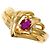Autre Marque 18K Gelbgold-Ring mit Rubin und Diamant Golden