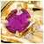 Autre Marque 18K Gelbgold-Ring mit Rubin und Diamant Golden - Ansicht 2
