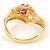 Autre Marque 18K Gelbgold-Ring mit Rubin und Diamant Golden - Ansicht 4
