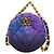 Chanel 19 Round Clutch mit Kette aus gestepptem Tweed Lila