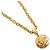 Pendente rotondo Chanel Vintage CC Long in metallo D'oro