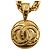Pendente rotondo Chanel Vintage CC Long in metallo D'oro - vista 4