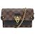 LOUIS VUITTON VAVIN CHAIN WALLET DAMIER EBENE CANVAS CLUTCH Braun