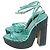 Sandali con plateau Rue 140 di Sophia Webster in pelle metallizzata verde - vista 4