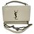 Saint Laurent Sunset Wallet on Chain aus cremefarbenem Leder mit Krokodilprägung