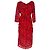 Ba&Sh Galvin Midi-Kleid mit Blumenprint in Rot aus Polyester