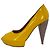 Décolleté con plateau e punta aperta Lanvin in vernice giallo - vista 7