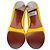Décolleté con plateau e punta aperta Lanvin in vernice giallo - vista 8