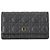Dior Cannage Caro Gürteltasche mit Kette aus schwarzem Leder