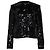 Theory Sequin Pocket Cropped Jacket in Black Polyester