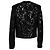 Theory Sequin Pocket Cropped Jacket in Black Polyester - view 4