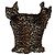 Top con hombros descubiertos con estampado de leopardo Ganni en lyocell marrón Castaño