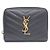 Saint Laurent Cartera Compacta con Cremallera Monogram Negro
