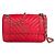 Chanel Borsa a tracolla con patta chevron e catena Rossa Rosso