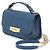 Chanel Pequena bolsa de alça Label Click em couro de bezerro azul-marinho com corrente dourada e transversal - vista 2
