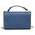 Chanel Pequena bolsa de alça Label Click em couro de bezerro azul-marinho com corrente dourada e transversal - vista 4
