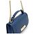 Chanel Pequena bolsa de alça Label Click em couro de bezerro azul-marinho com corrente dourada e transversal - vista 8