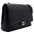 Chanel Borsa a tracolla con patta e catena argentata Nero - vista 3